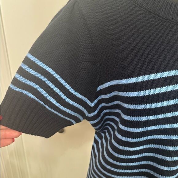 Navy and Light Blue Striped Knit Sweater - Picture 2 of 4